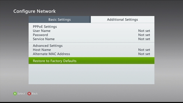 resetting xbox 360 to factory defaults