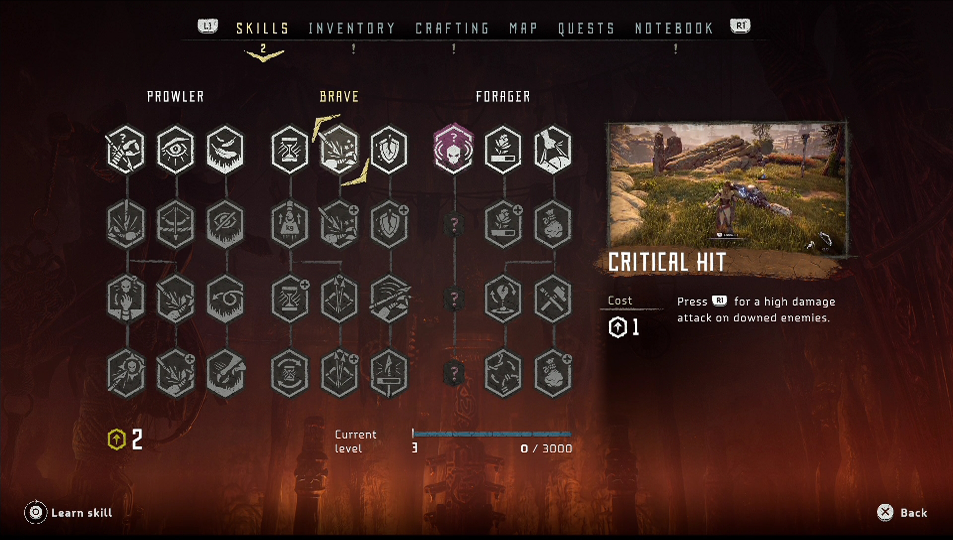 Skill Overview Horizon Zero Dawn