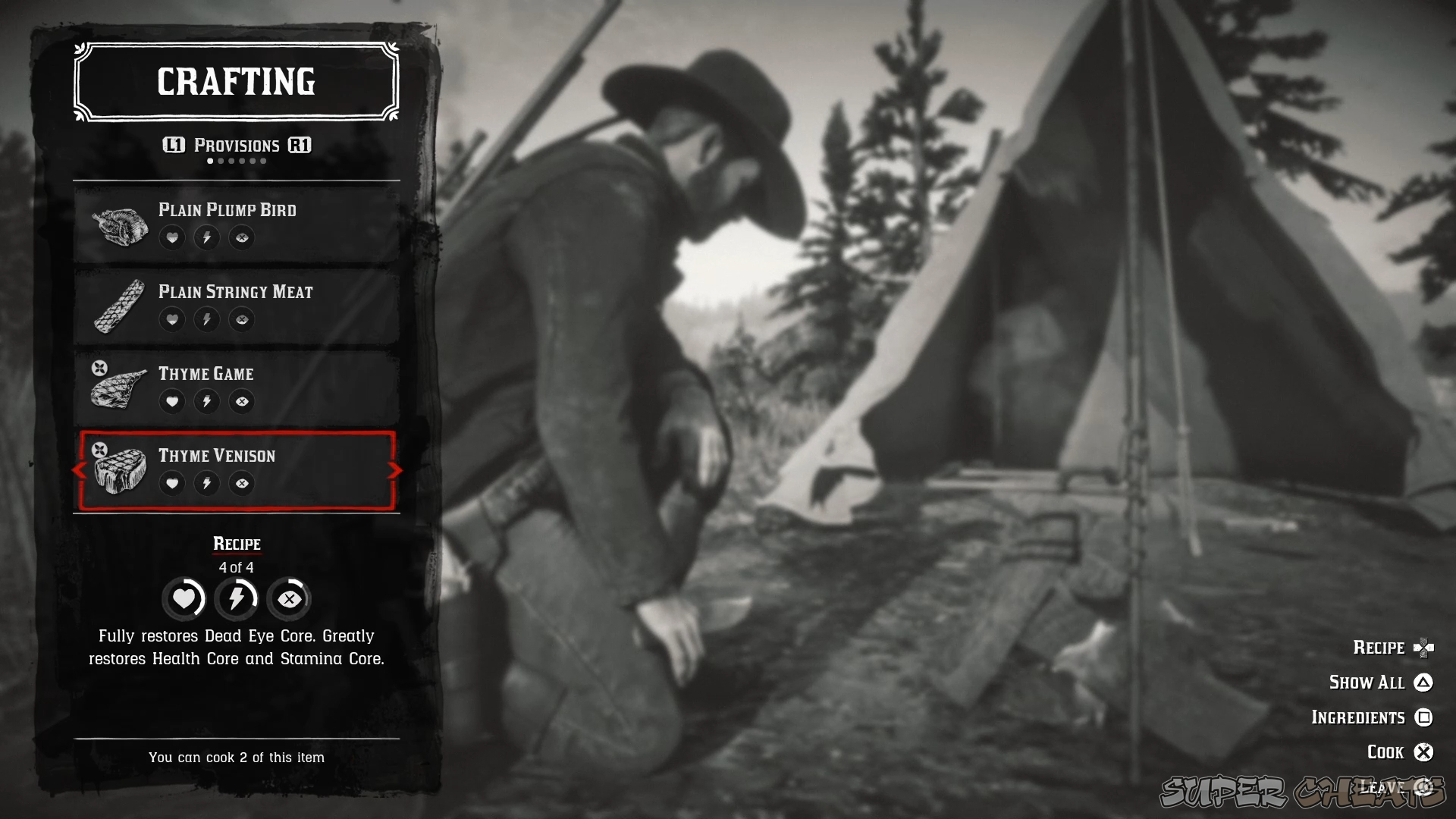 Cooking and Crafting Red Dead Redemption 2