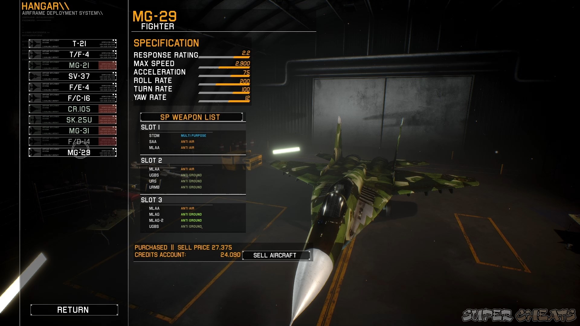 Unlockable Aircraft Project Wingman