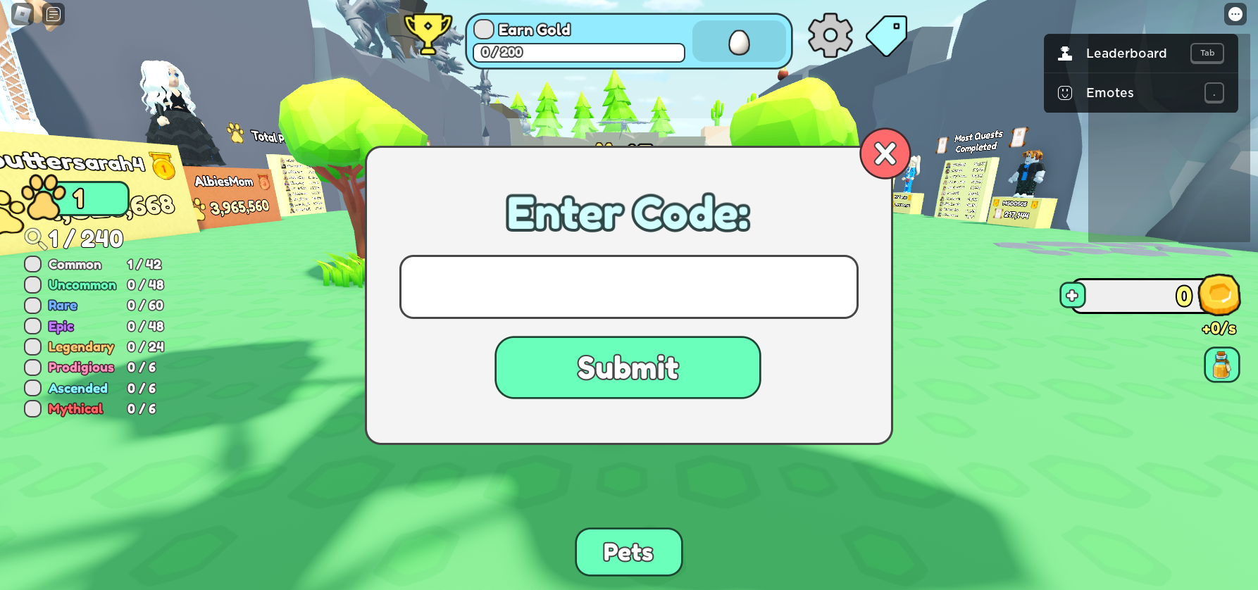 Roblox Collect All Pets Codes
