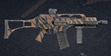 Assault rifle with medium recoil. Takes 5.56mm caliber ammunition, Capacity: 30 Assault rifle with medium recoil. Takes 5.56mm caliber ammunition, Capacity: 30