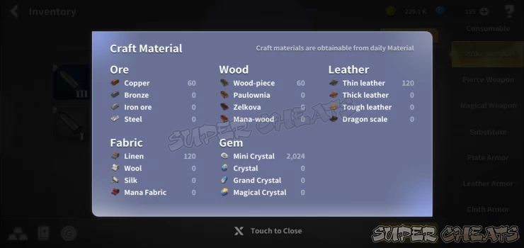 Craft Material List