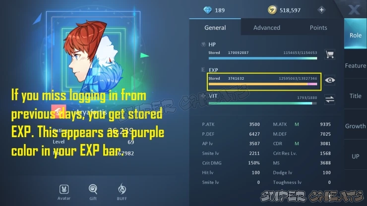 Stored EXP Stored EXP