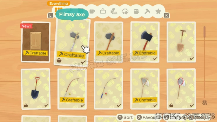 Tools available for crafting