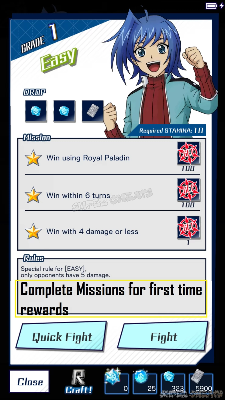 Character Fight Missions