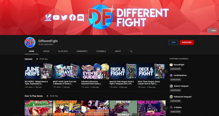 DifferentFight's Vanguard Zero YouTube Channel