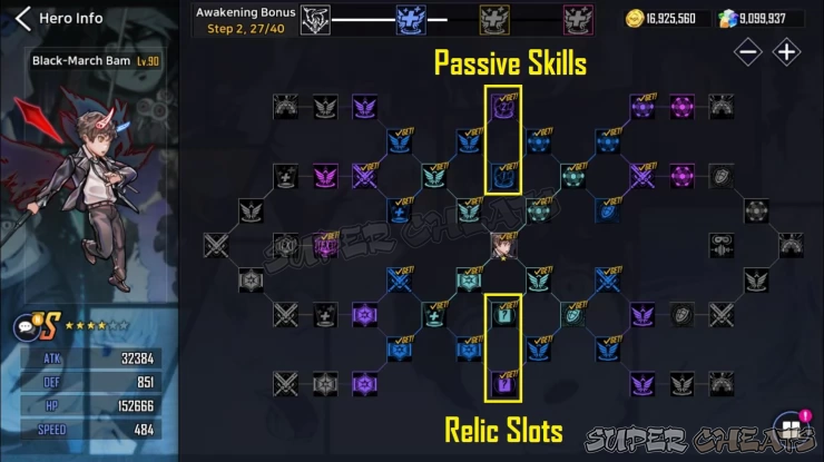 Passive and Relic Slots