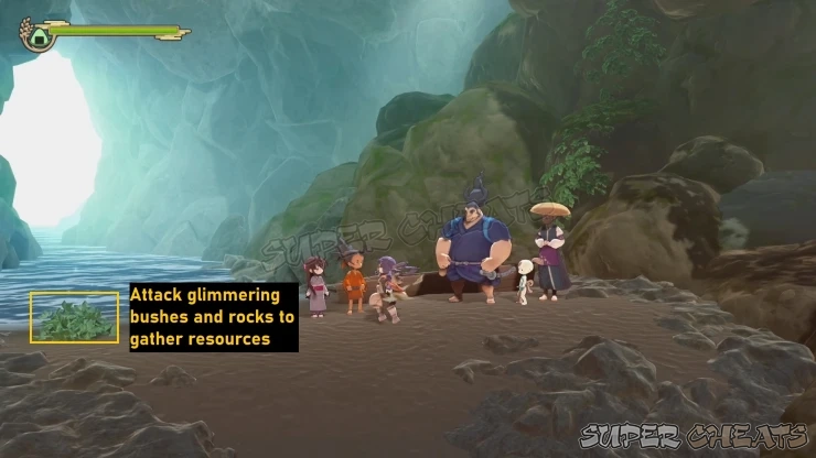 Glimmering objects can be attacked in order to get Resources