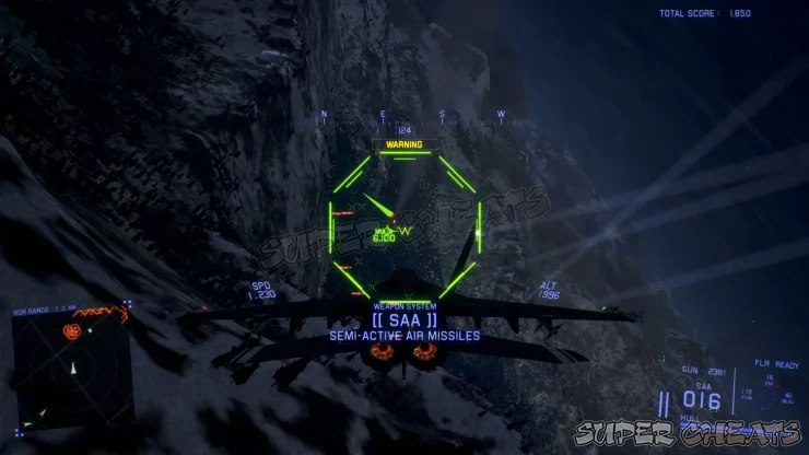 Invalid targets will be marked as X, depending on the weapon equipped (Project Wingman)