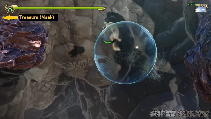 You can use Swallow Strike to reach the bubble