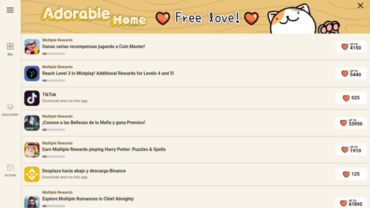 Complete offers to get 'free' love in Adorable Home