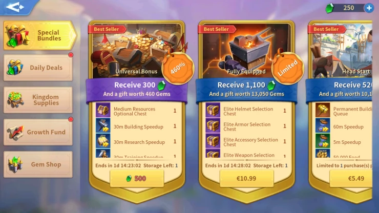 Buy Resources with Gems