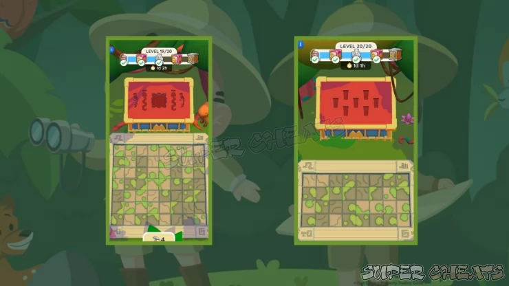 Jungle Treasures Maps for Levels 19 and 20