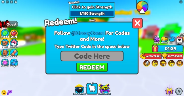 Roblox Bicep Simulator Codes for Free Wheel Spins, Strength, and Wins