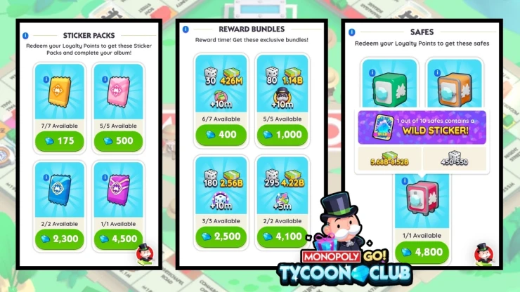 What you can get with your loyalty rewards