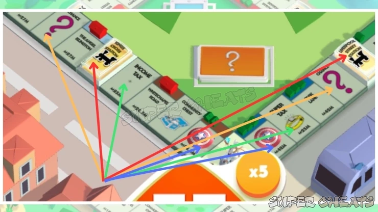 Screenshot showing some of the point scoring tiles for this event