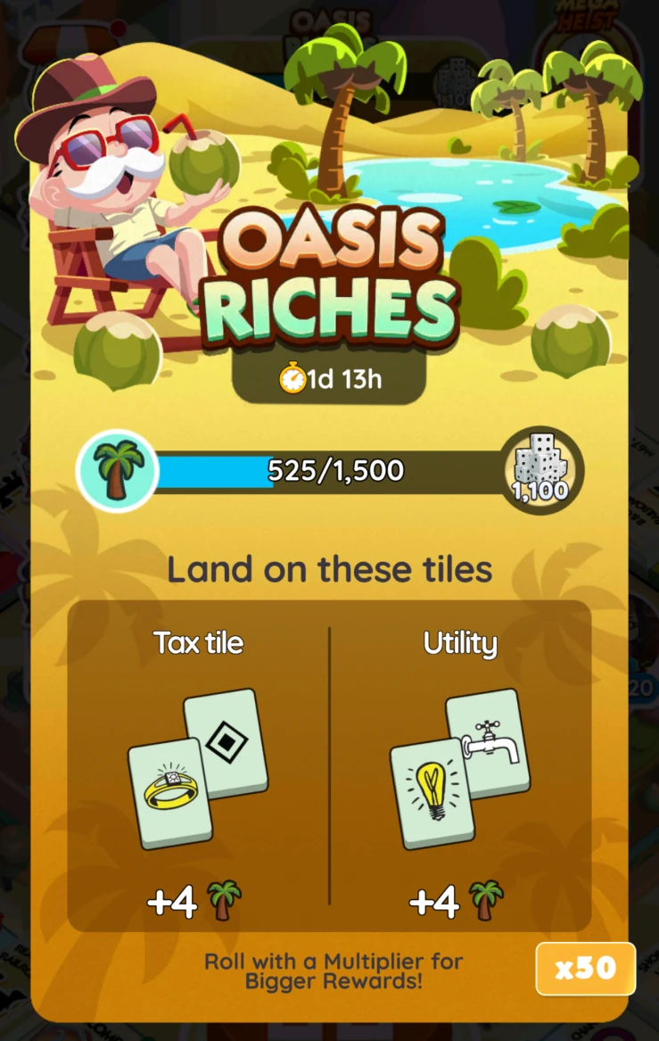 Oasis Riches points