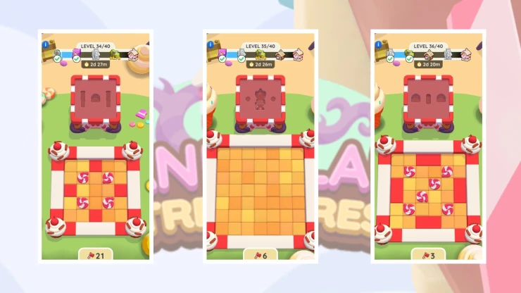 Candy Land Treasures Levels 34, 25 and 36