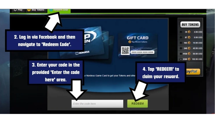 Top Eleven Be a Soccer Manager redeem code screen showing where to enter Top Eleven Be a Soccer Manager codes