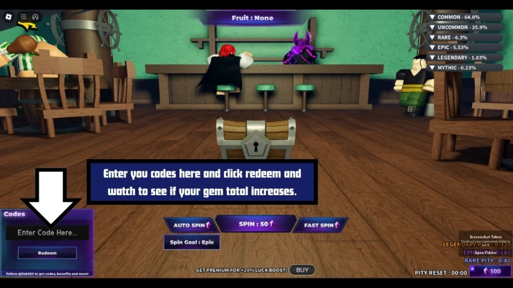 How to redeem Fruit Battlegrounds codes