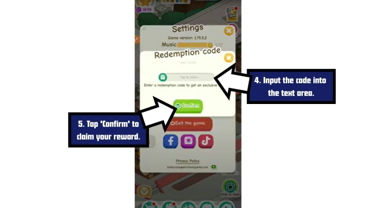 Rent Please - Landlord Sim redeem code screen showing where to enter Rent Please - Landlord Sim codes