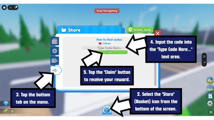 Restaurant Tycoon 2 redeem code screen showing where to enter Restaurant Tycoon 2 codes