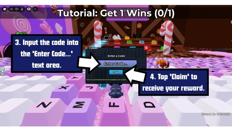 +1 Kitten Keyboard Escape redeem code screen showing where to enter +1 Kitten Keyboard Escape codes