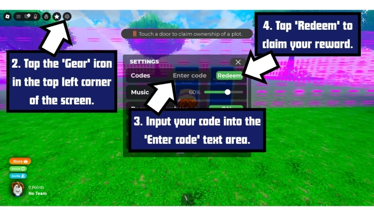 2 PLAYER Evolution Tycoon redeem code screen showing where to enter 2 PLAYER Evolution Tycoon codes