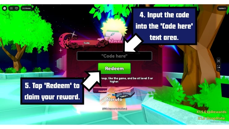 Anime Mysterious redeem code screen showing where to enter Anime Mysterious codes