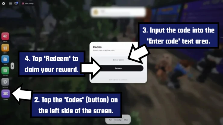 Apple iPad Original redeem code screen showing where to enter Apple iPad Original codes