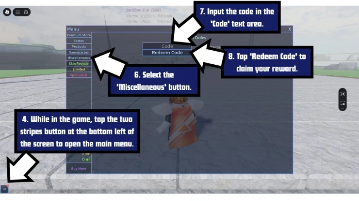 A Universal Time redeem code screen showing where to enter A Universal Time codes