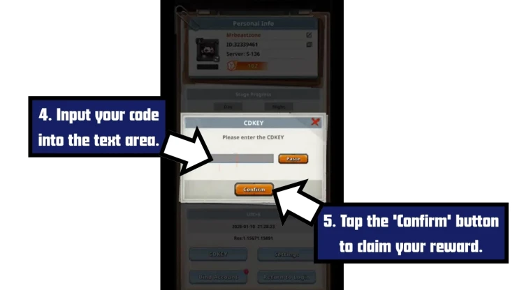 BangBang Zombies redeem code screen showing where to enter BangBang Zombies codes