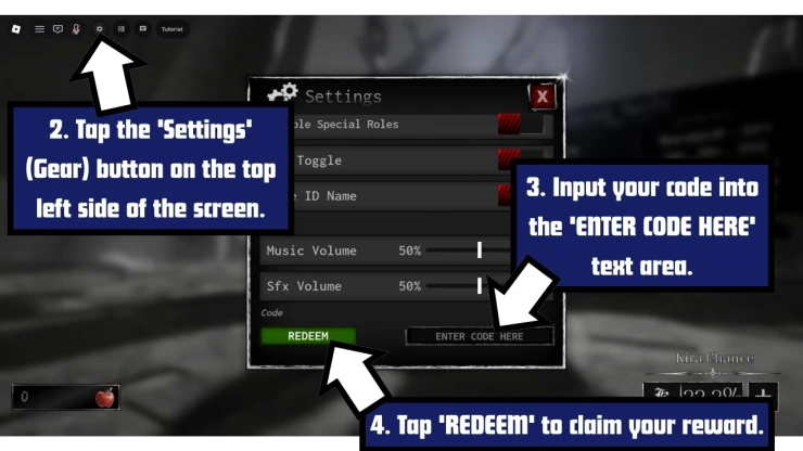 BloxNote redeem code screen showing where to enter BloxNote codes