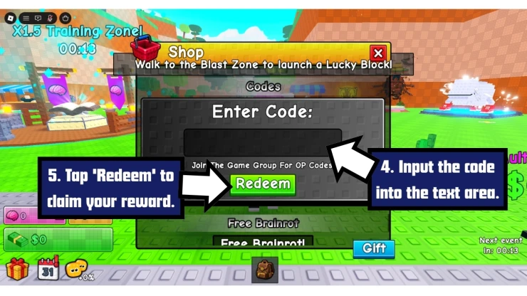 Ascension Incremental 2 redeem code screen showing where to enter Ascension Incremental 2 codes