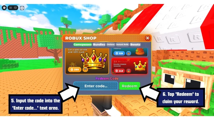 UPD Brainrot Card Battles redeem code screen showing where to enter Battle a Brainrot Card codes