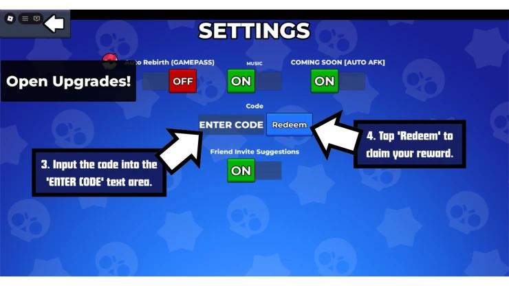 Brawl RNG redeem code screen showing where to enter Brawl RNG codes