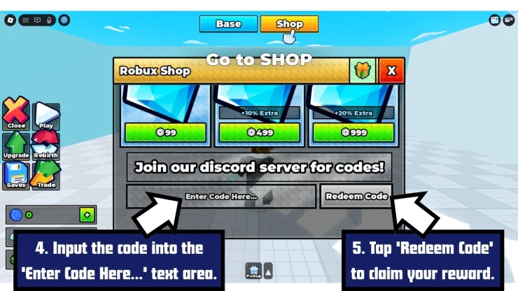 Build an ASMR Tower redeem code screen showing where to enter Build an ASMR Tower codes