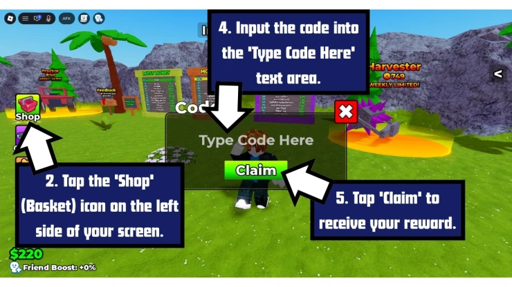Drive-Thru Empire redeem code screen showing where to enter Drive-Thru Empire codes