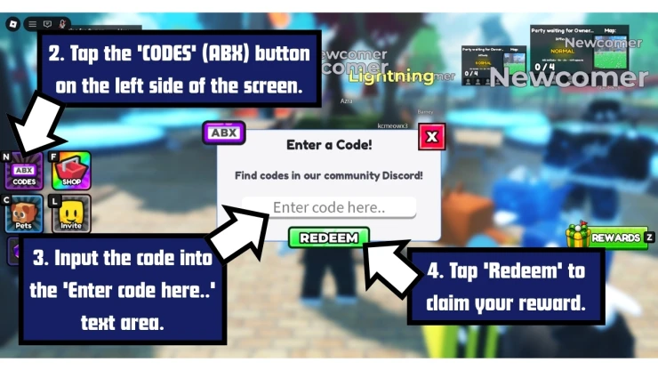 Clean the Golf Yard redeem code screen showing where to enter Clean the Golf Yard codes