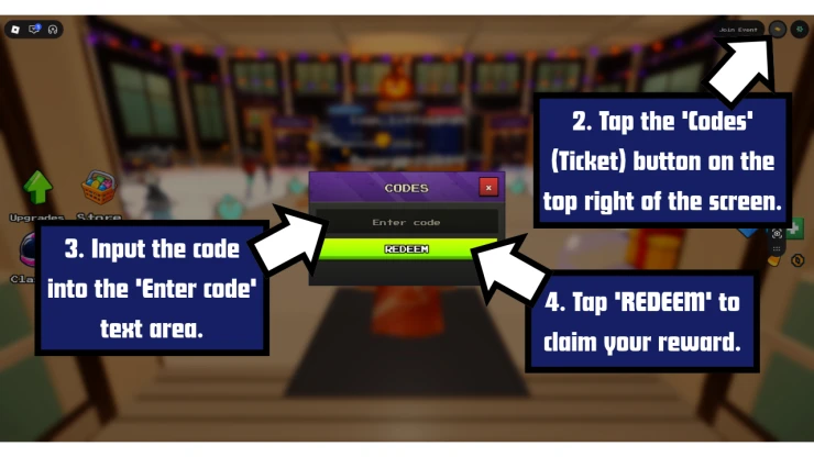 Clean the Moon redeem code screen showing where to enter Clean the Moon codes