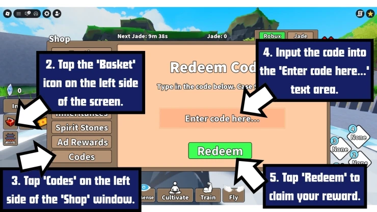 Cultivation Dao Online redeem code screen showing where to enter Cultivation Dao Online codes