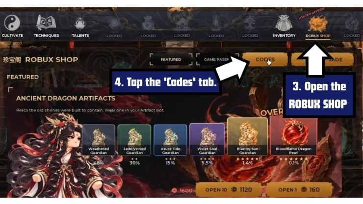 Cultivation: Evermortal redeem code screen showing where to enter Cultivation: Evermortal codes