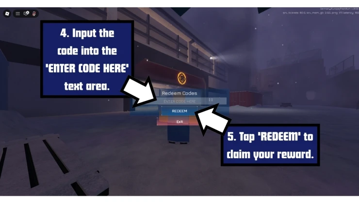 Decaying Winter redeem code screen showing where to enter Decaying Winter codes
