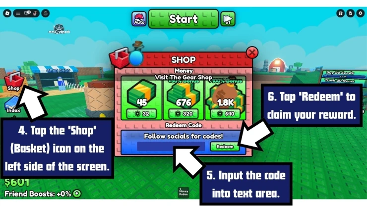 Defend my Ring Farm redeem code screen showing where to enter Defend my Ring Farm codes
