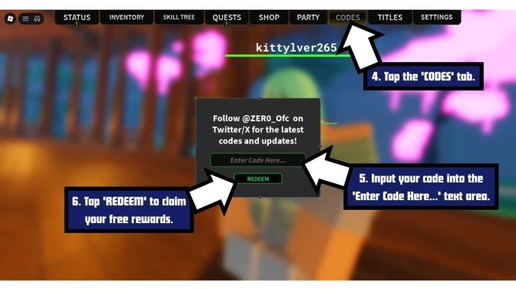 Demon Born redeem code screen showing where to enter Demon Born codes