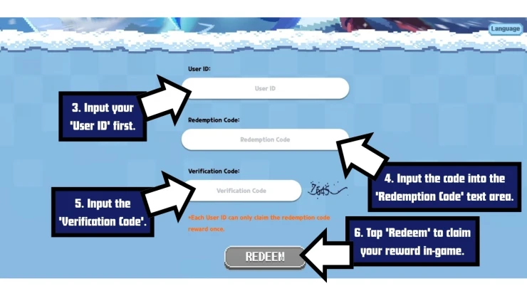 Dicero redeem code screen showing where to enter Dicero codes