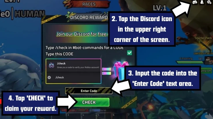 Dino Hunters redeem code screen showing where to enter Dino Hunters codes