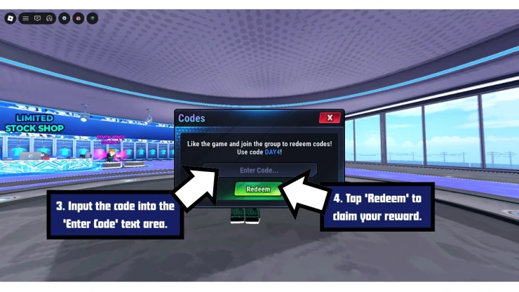 Soccer: Zero redeem code screen showing where to enter Soccer: Zero codes