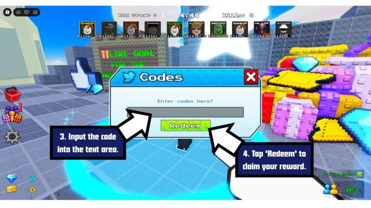 Element Arena redeem code screen showing where to enter Element Arena codes
